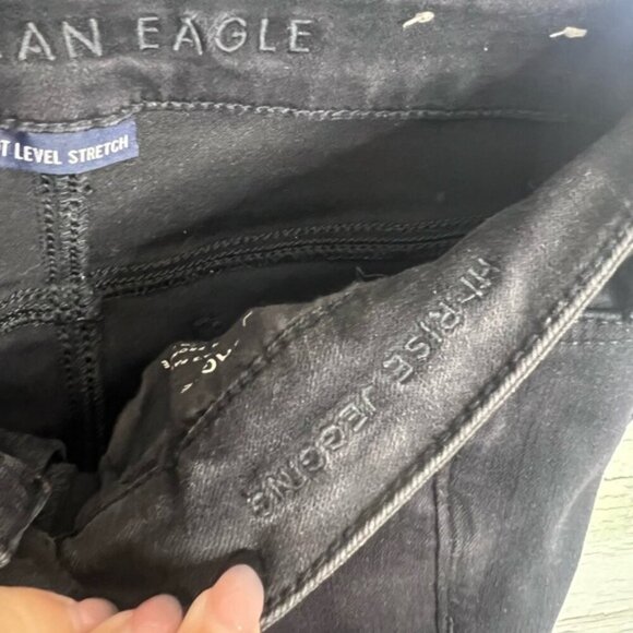 American Eagle Outfitters High Rise Black Jeans high rise jegging distressed 8 - Picture 5 of 9